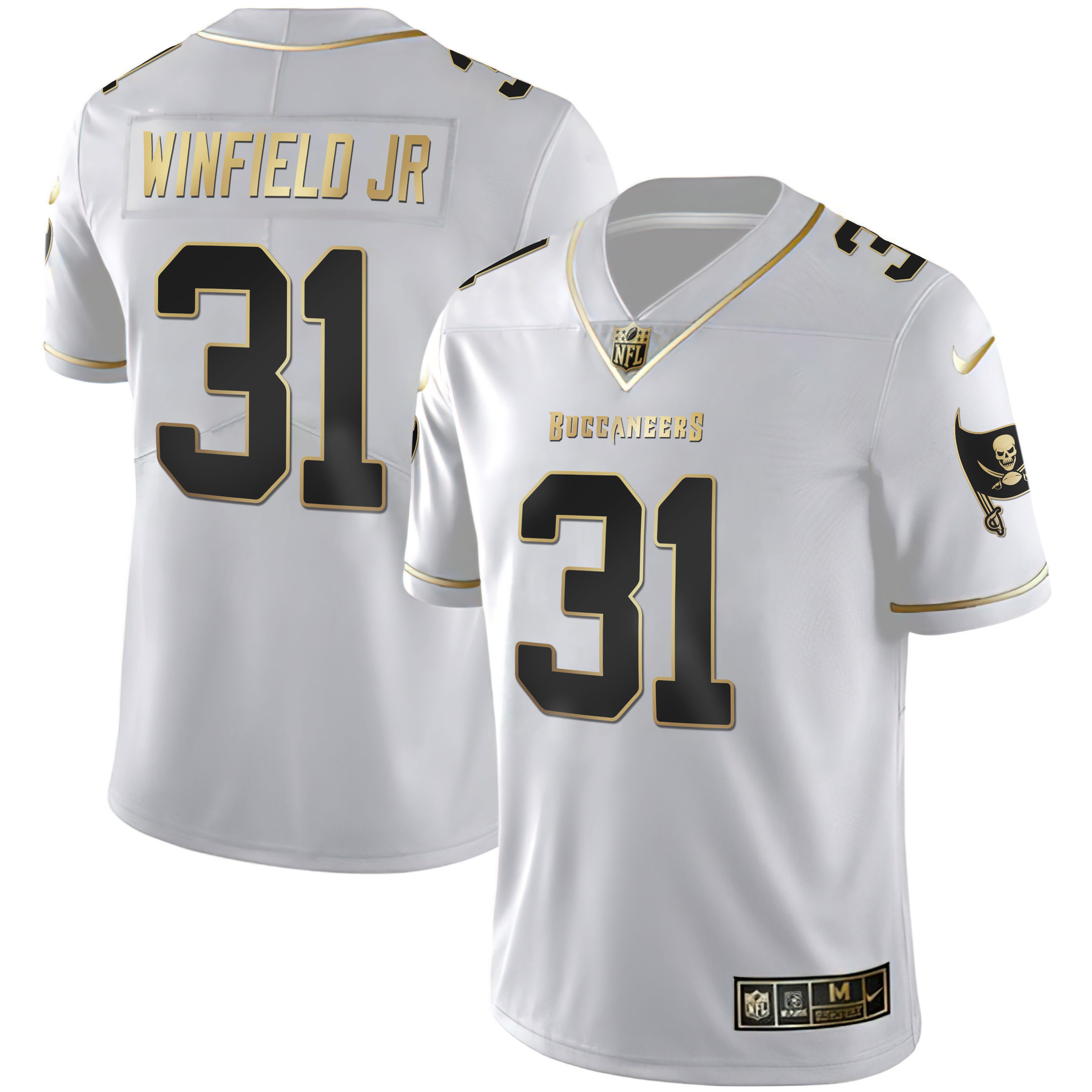Antoine Winfield Jr. Women's Tampa Bay Buccaneers White Gold & Black Gold White Gold Jersey - All Stitched 