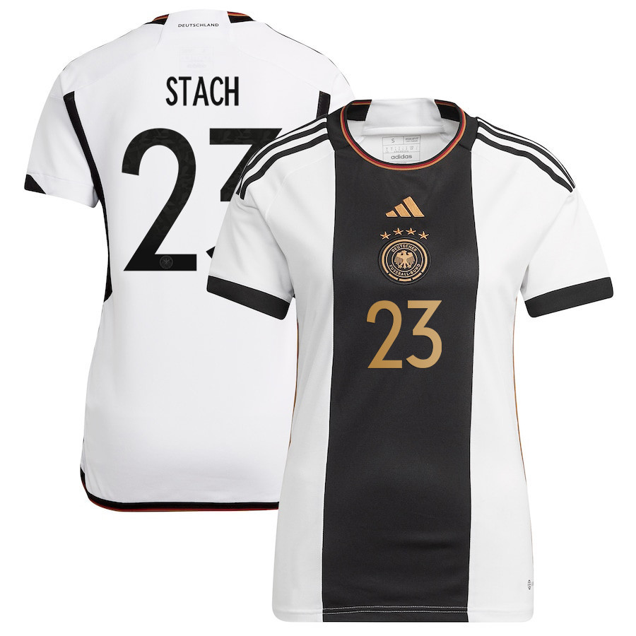 Anton Stach 23 Germany National Team 2022-23 Qatar World Cup Home Women Soccer Jersey – White