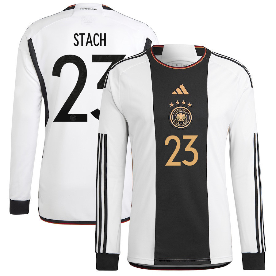 Anton Stach 23 Qatar World Cup Germany National Team 2022-23 Men Long Sleeve Soccer Jersey, Home