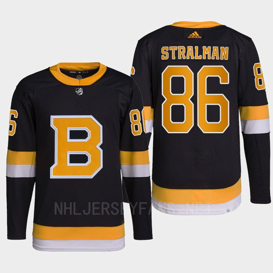 Anton Stralman 86 Boston Bruins Black Stitched Jersey Pro Alternate