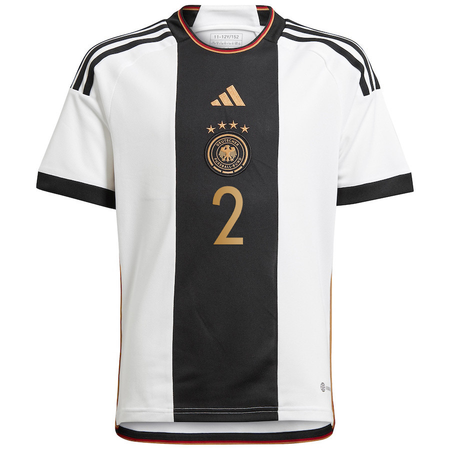 Antonio Rüdiger 2 FIFA World Cup Qatar 2022 Patch Germany National Team Home Soccer Jersey,