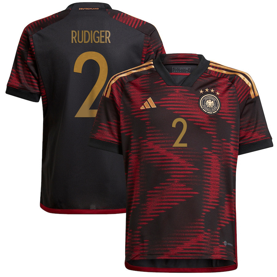 Antonio Rüdiger 2 Germany National Team 2022-23 Qatar World Cup Away Soccer Jersey –