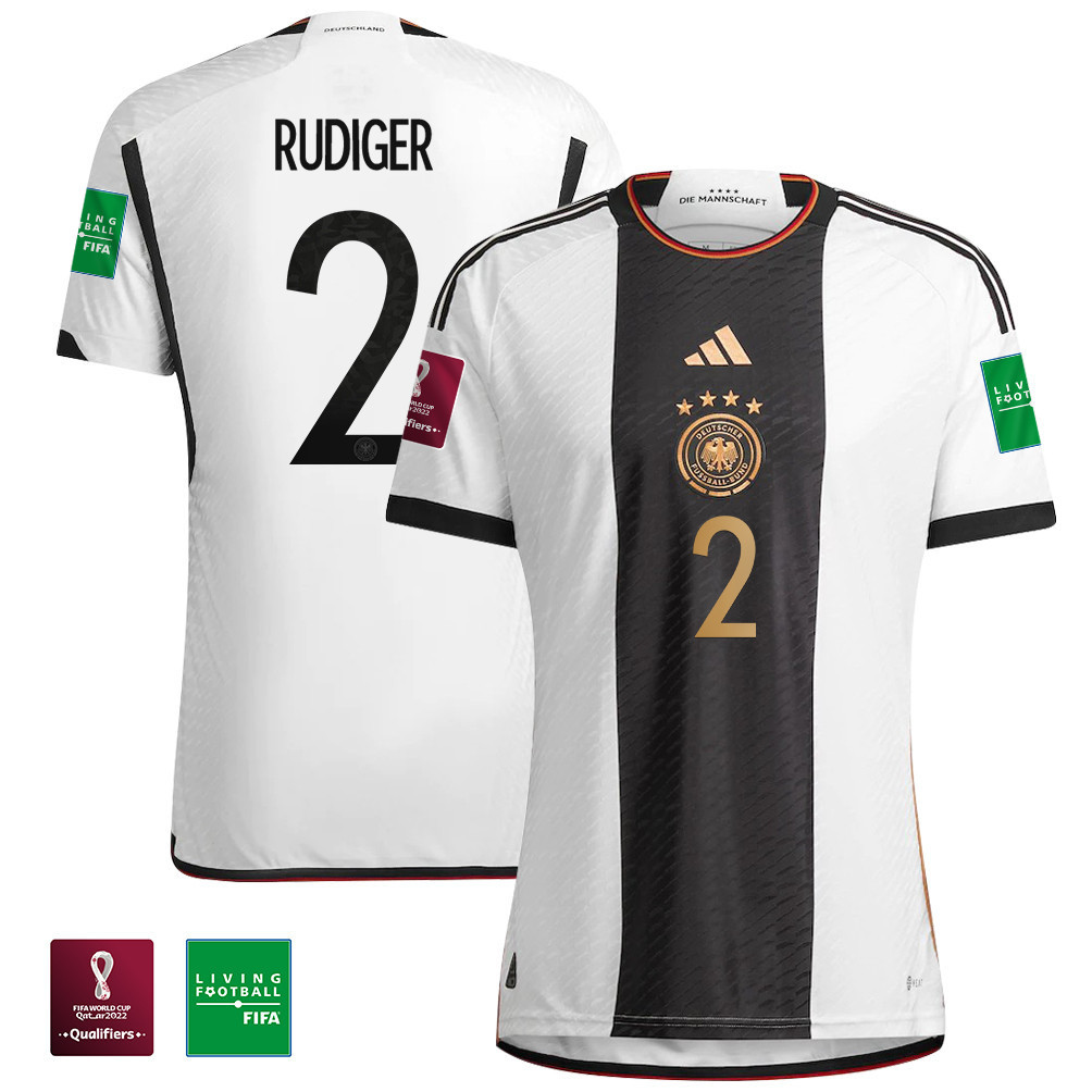 Antonio Rüdiger 2 Germany National Team FIFA World Cup Qatar 2022 Patch – Home Men Soccer Jersey