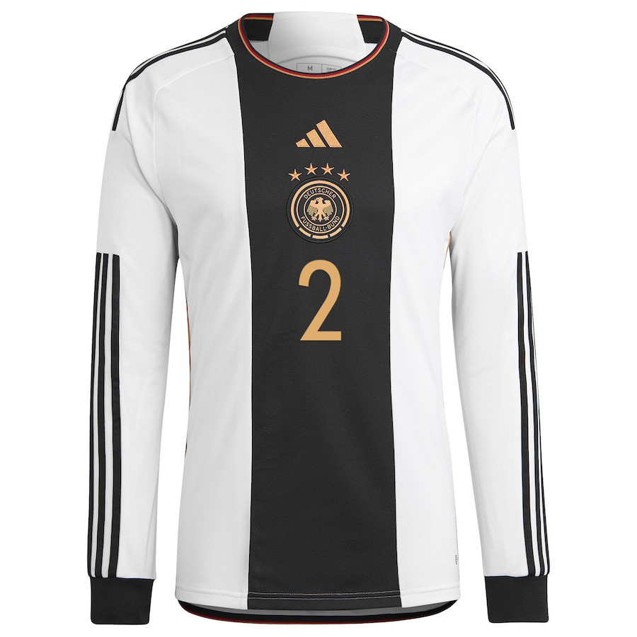 Antonio Rüdiger 2 Qatar World Cup Germany National Team 2022-23 Men Long Sleeve Soccer Jersey, Home