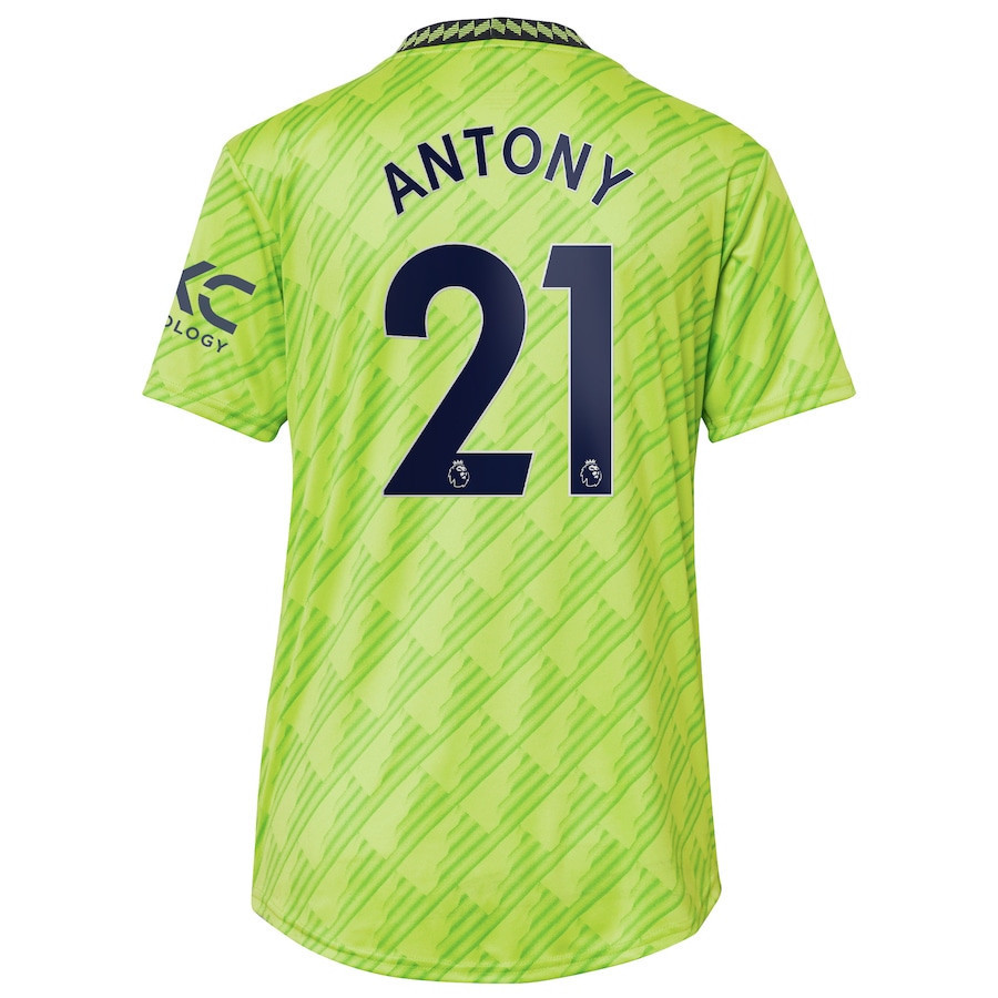 Antony 21 Manchester United Women’s 2022/23 Third Player Soccer Jersey – Neon Green