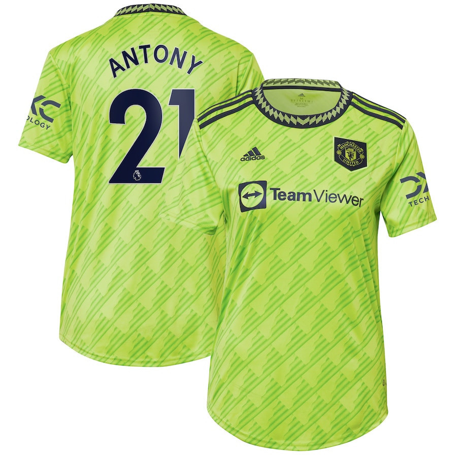 Antony 21 Manchester United Women’s 2022/23 Third Player Soccer Jersey – Neon Green
