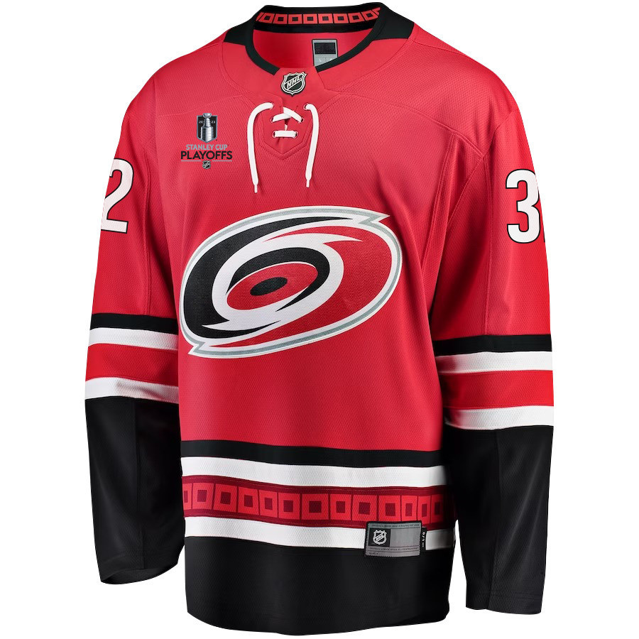 Antti Raanta 32 Carolina Hurricanes Stanley Cup 2023 Playoffs Patch Home Breakaway Men Stitched Jersey – Red