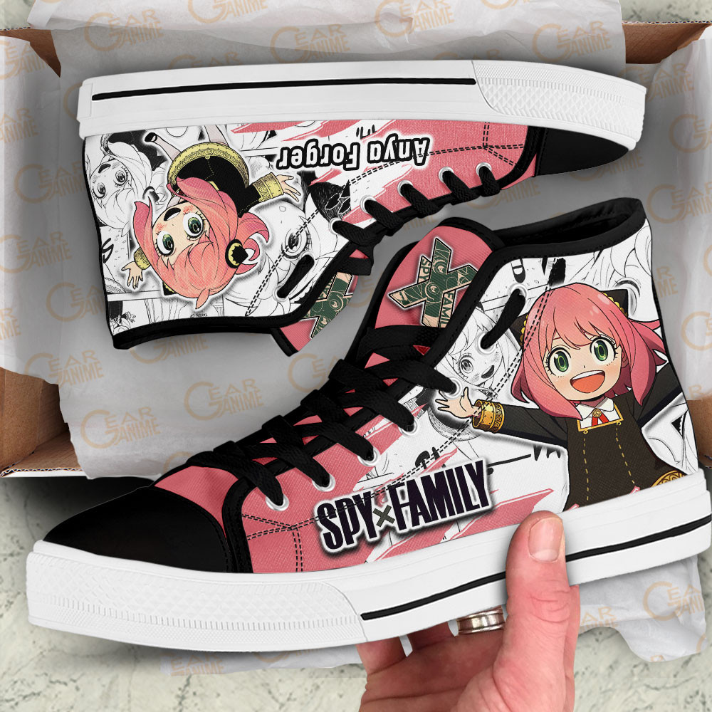 Anya Forger High Top Shoes Spy x Family Custom Anime Sneakers Mix Manga
