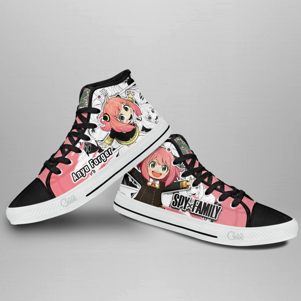 Anya Forger High Top Shoes Spy x Family Custom Anime Sneakers Mix Manga