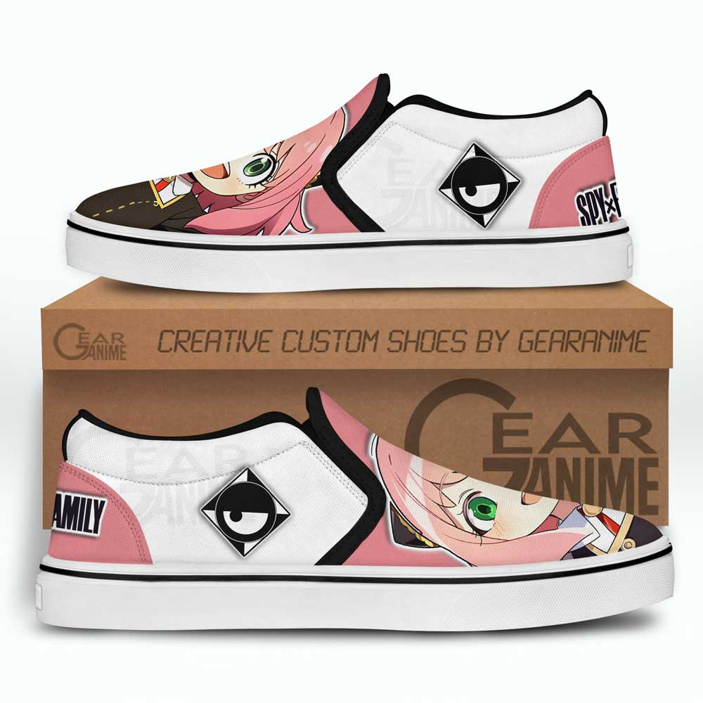 Anya Forger Slip-On Shoes Canvas Spy x Family Custom Anime Shoes Otaku Gift Ideas