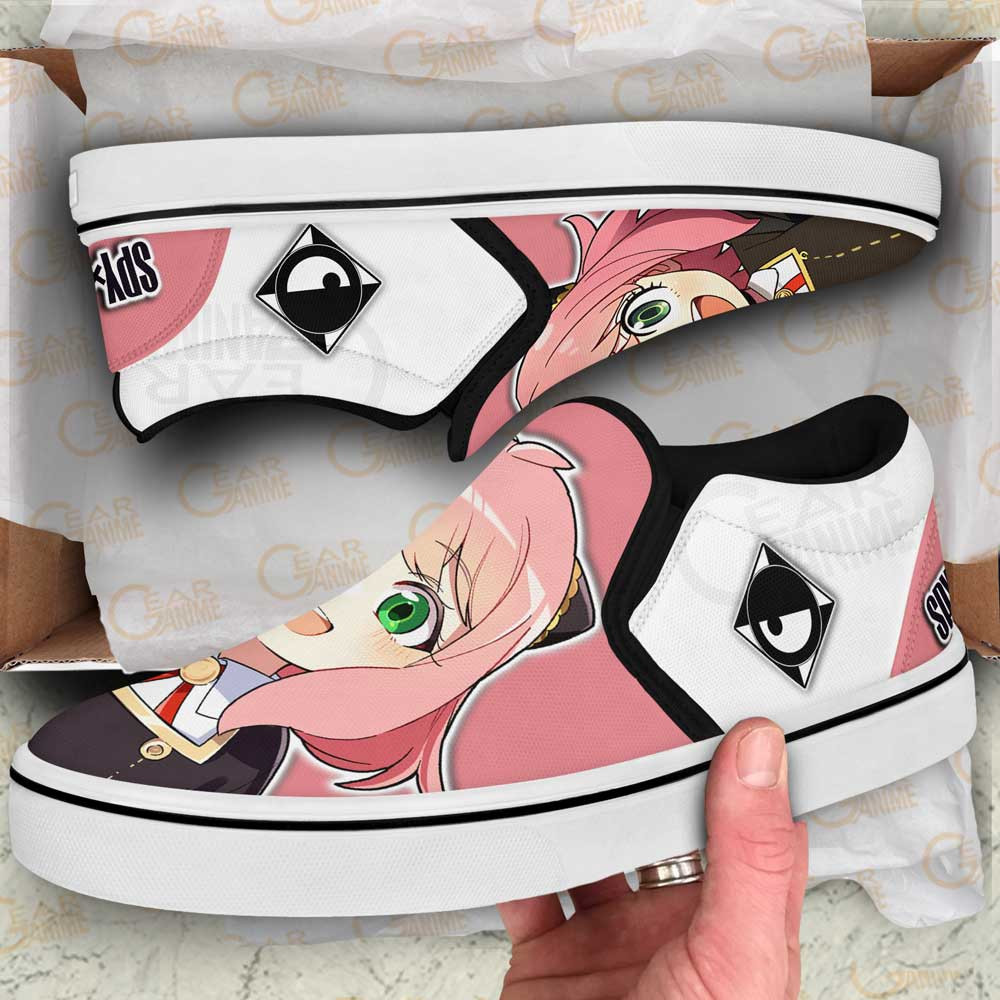 Anya Forger Slip-On Shoes Canvas Spy x Family Custom Anime Shoes Otaku Gift Ideas
