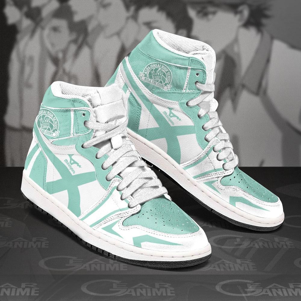 Aoba Johsai High JD1s Sneakers Haikyuu Anime Shoes, Air Jordan Hightop