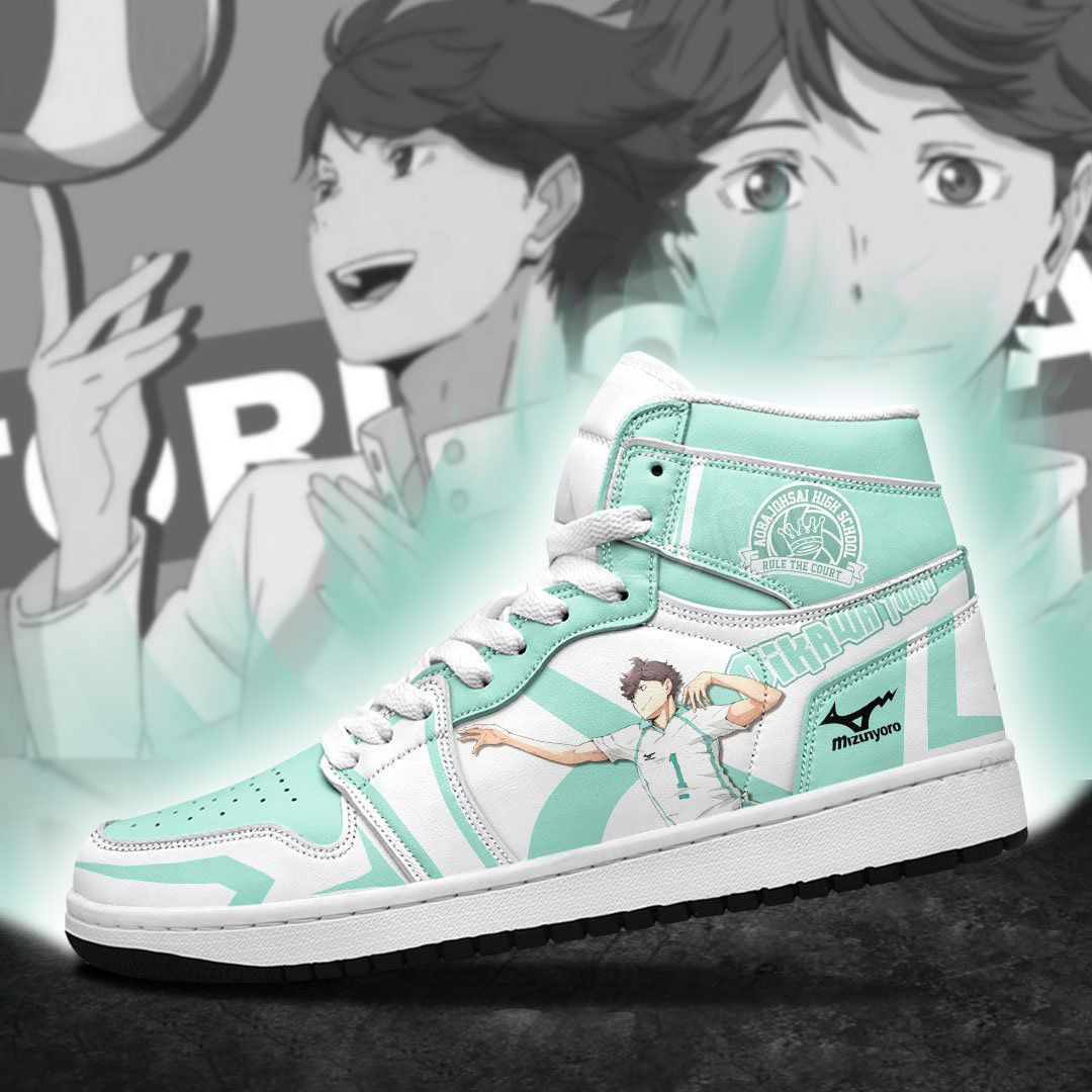 Aoba Johsai High Oikawa Tooru Haikyuu Anime 1 High Top Air Jordan Sneaker, Air Jordan Hightop
