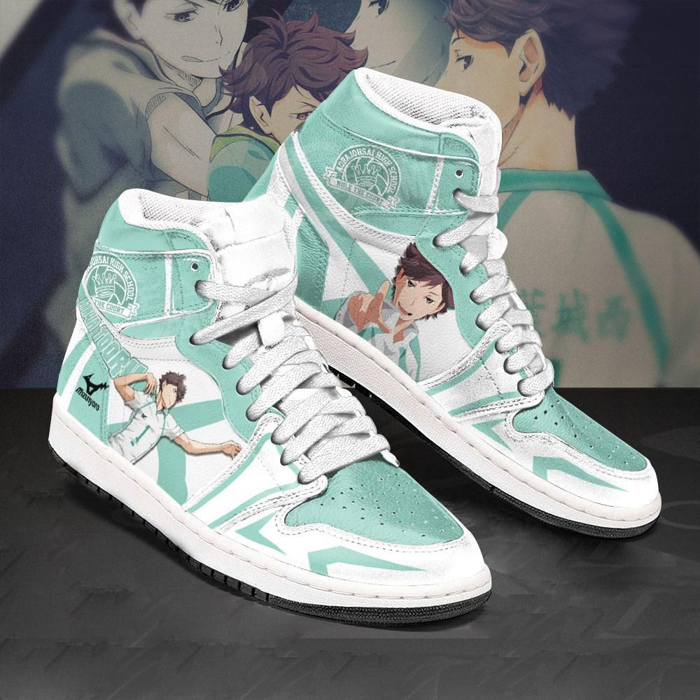 Aoba Johsai High Oikawa Tooru Haikyuu Anime 1 High Top Air Jordan Sneaker, Air Jordan Hightop