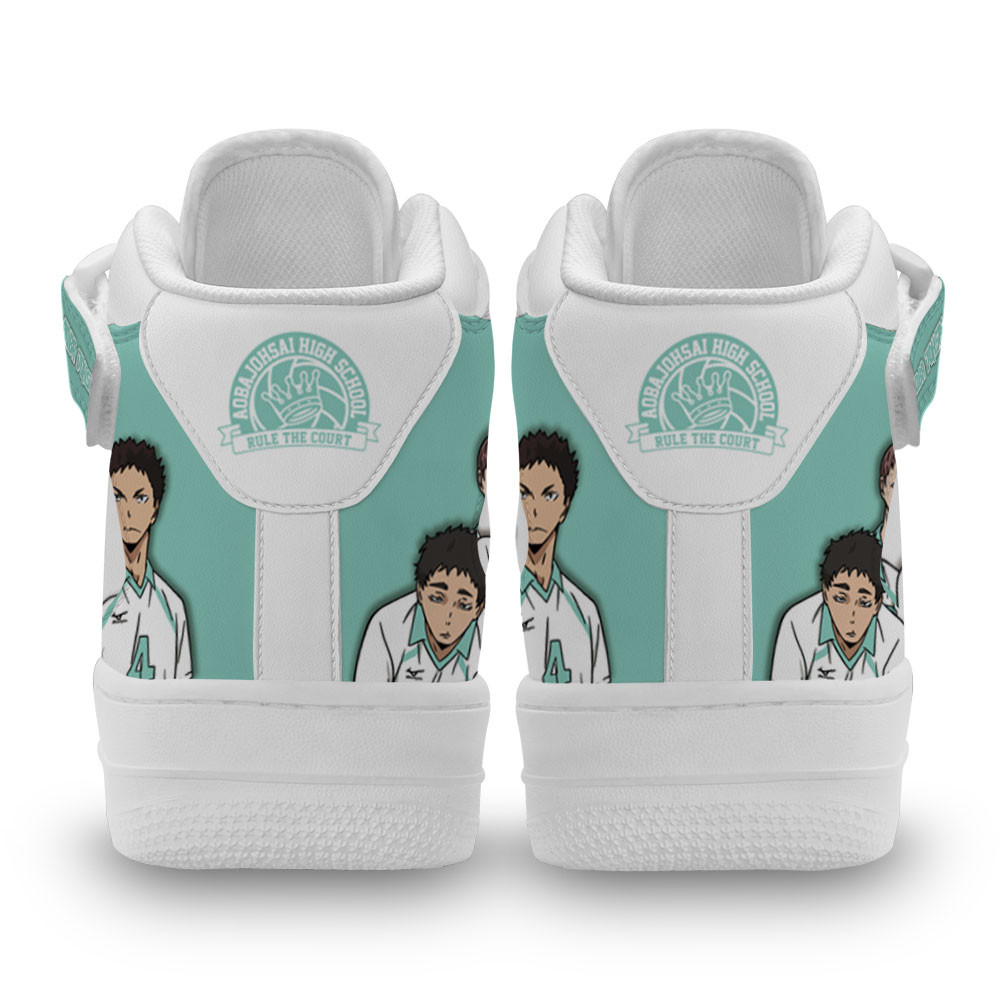 Aoba Johsai High Sneakers Air Mid Custom Haikyuu Anime Shoes