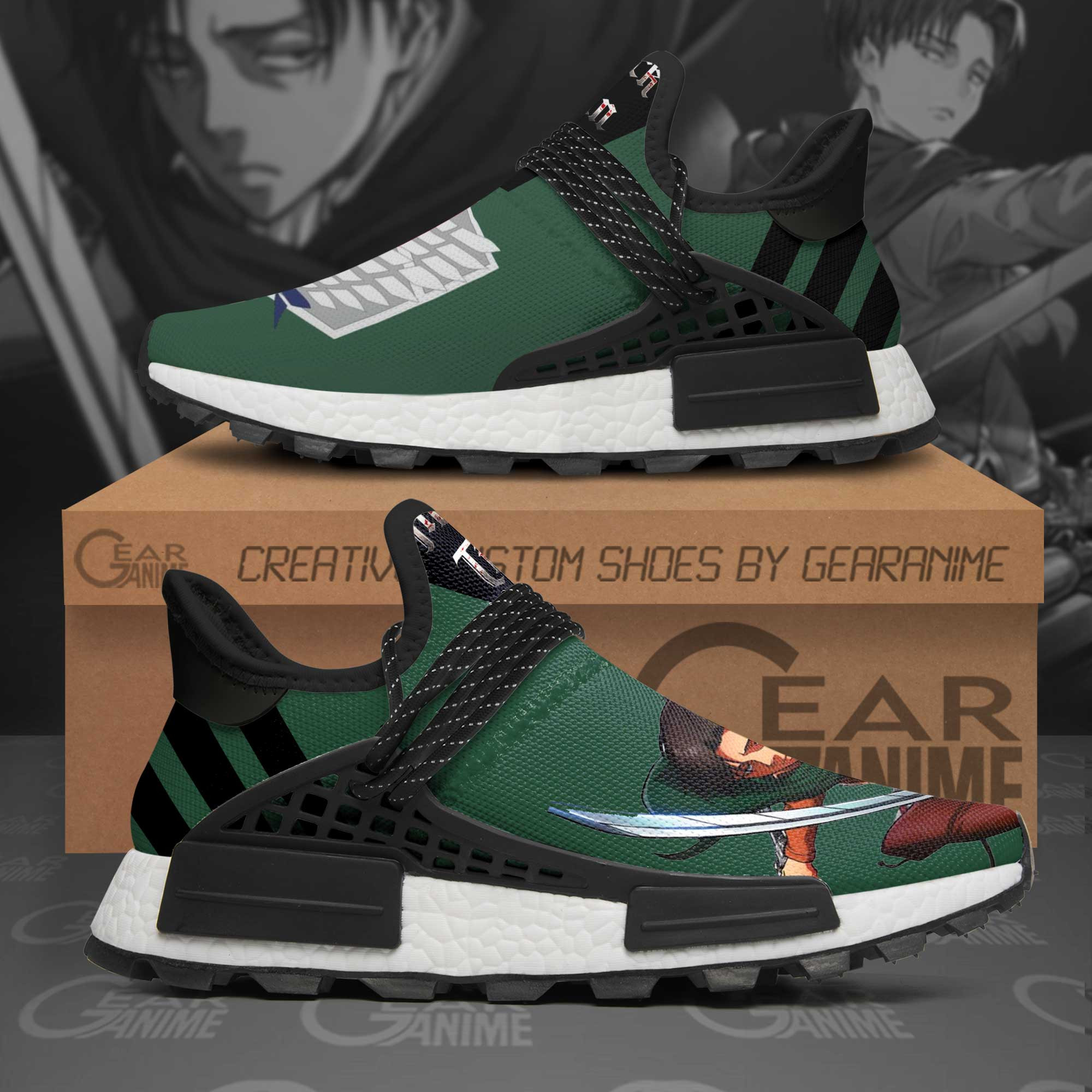 AOT Levi Ackerman Shoes Attack On Titan Anime Shoes, NMD Shoes
