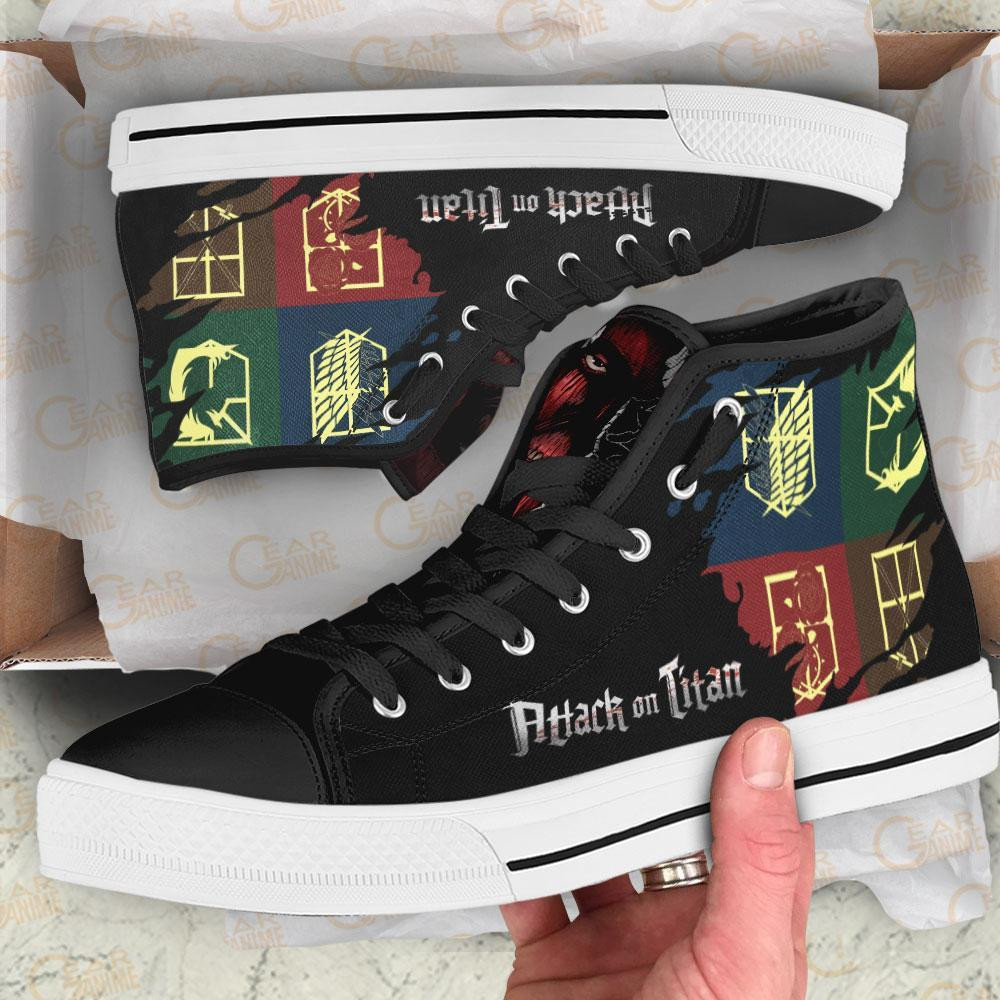 AOT Regiment High Top Shoes Custom Anime Attack On Titan Sneakers