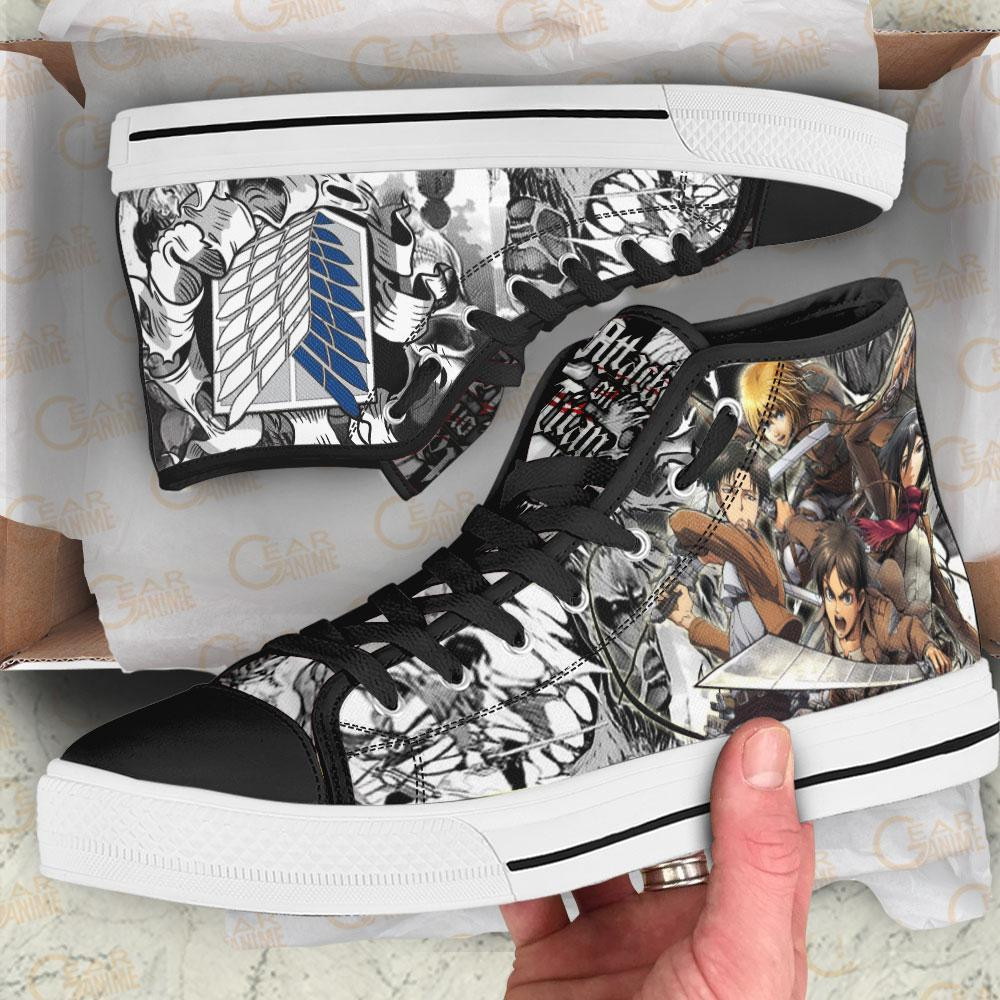AOT Scout Squad High Top Shoes Custom Anime Attack On Titan Sneakers