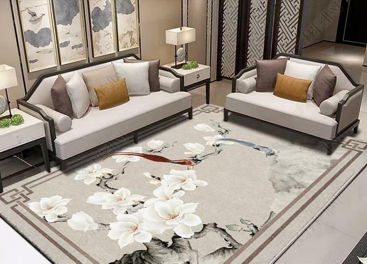 Apricot And Bird Limited Edition Rectangle Rug