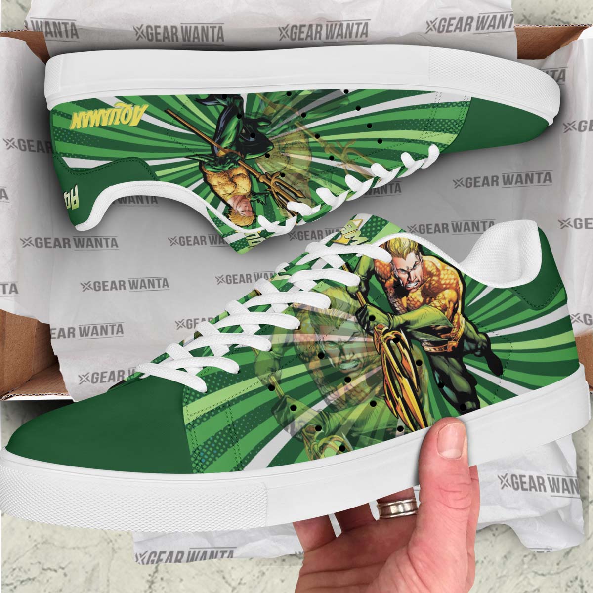Aquaman Custom Skate Shoes Comic Style
