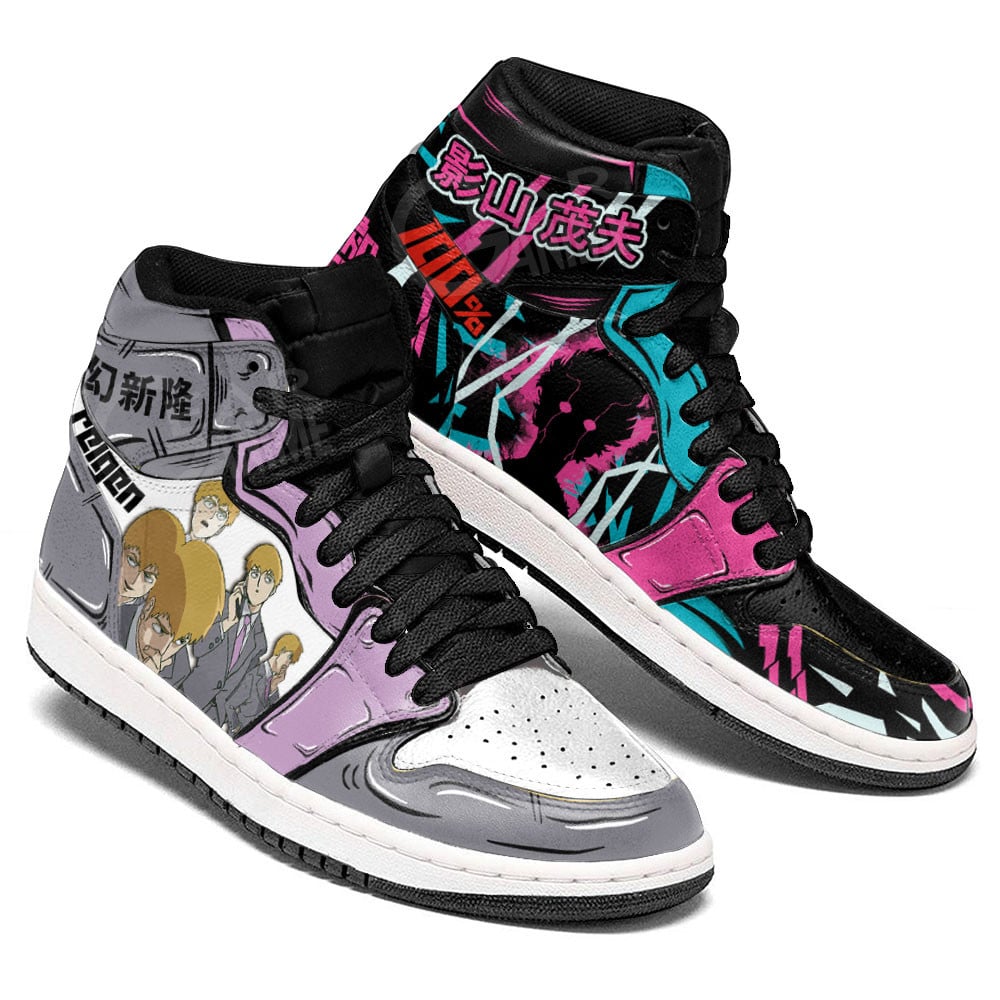 Arataka Reigen and Shigeo Kageyama JD1s Sneakers Mob Psycho 100 Anime Shoes, Air Jordan Hightop