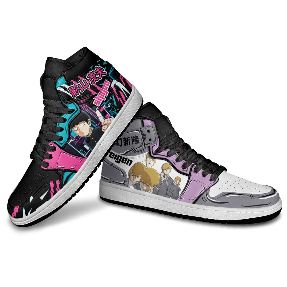 Arataka Reigen and Shigeo Kageyama JD1s Sneakers Mob Psycho 100 Anime Shoes, Air Jordan Hightop