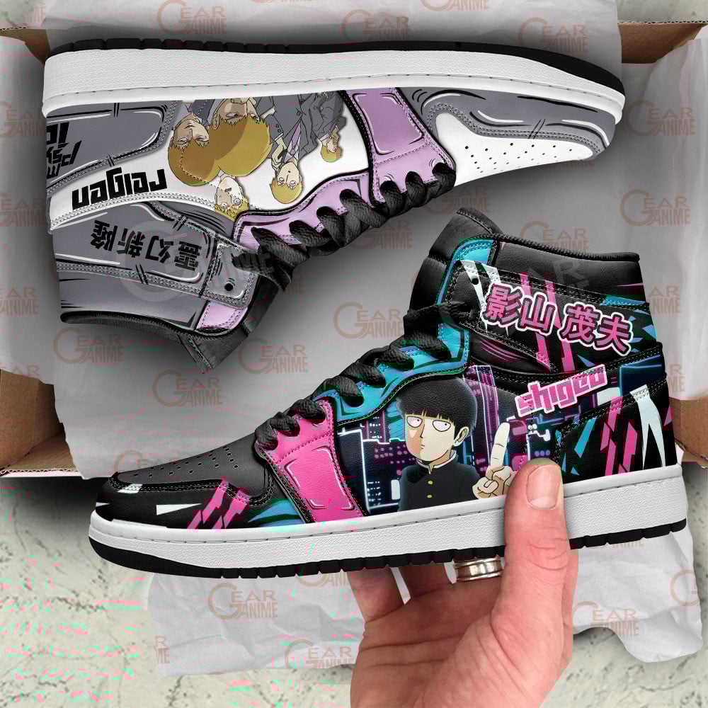 Arataka Reigen and Shigeo Kageyama JD1s Sneakers Mob Psycho 100 Anime Shoes, Air Jordan Hightop