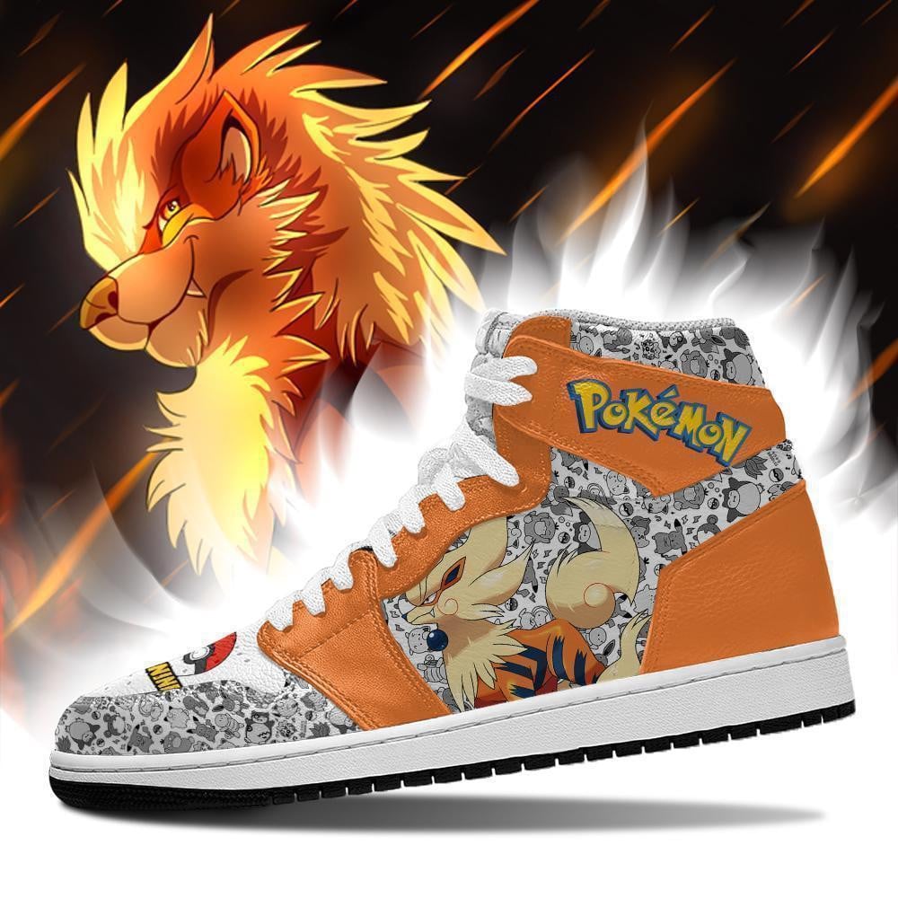 Arcanine JD1s Sneakers Anime Pokemon Shoes, Air Jordan Hightop