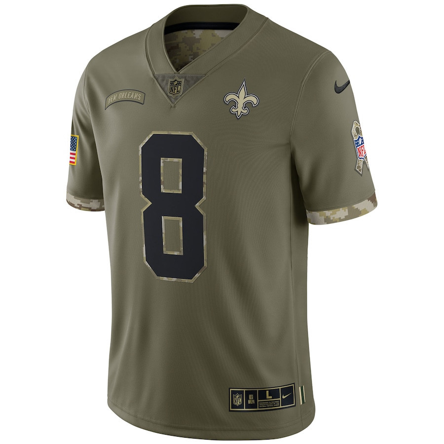Archie Manning New Orleans Saints 2022 Salute To Service Retired Player Limited Stitched Jersey – Olive