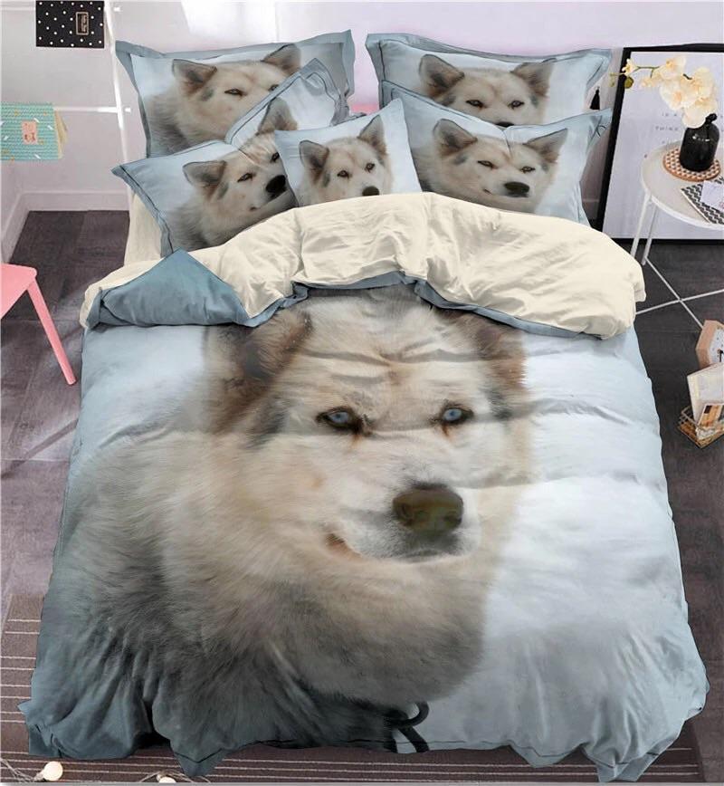 Arctic Wolf 3D Customized Duvet Cover Bedding Set