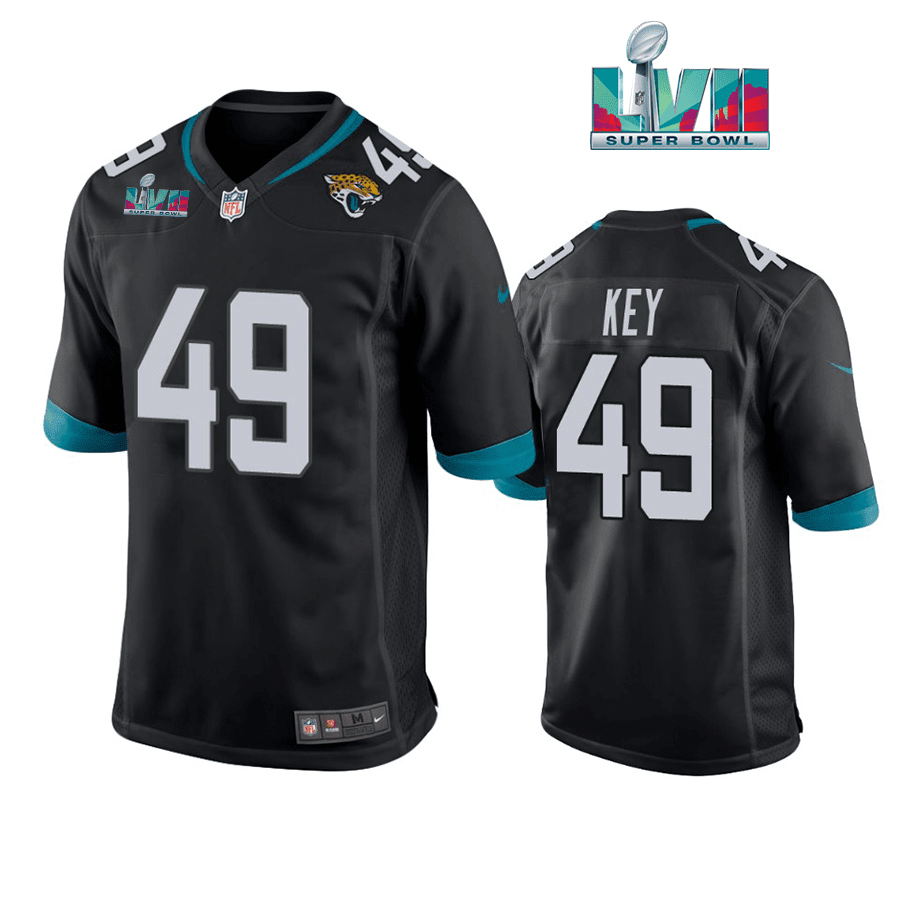Arden Key 49 Jacksonville Jaguars Super Bowl LVII Super Bowl LVII Men Game Stitched Jersey- Black