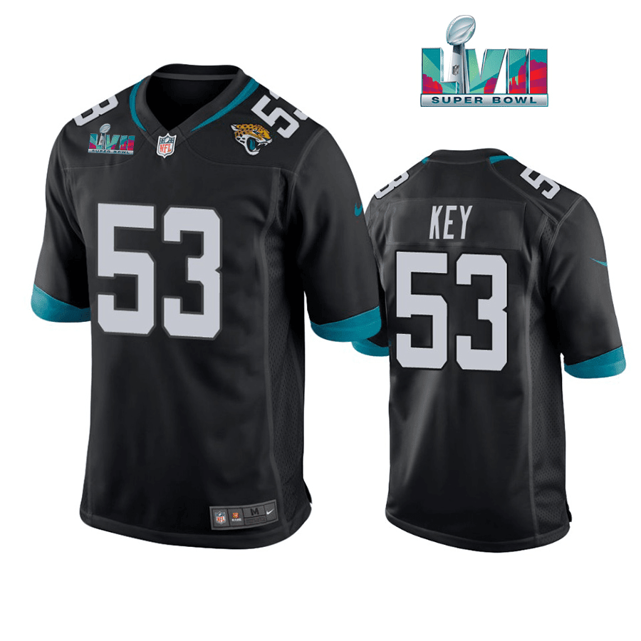 Arden Key 53 Jacksonville Jaguars Super Bowl LVII Super Bowl LVII Men Game Stitched Jersey- Black