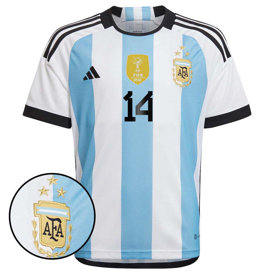 Argentina Champions Three Stars Exequiel Palacios 14 Home Soccer Jersey Argentina Champions Three Stars Exequiel Palacios 14 Home Soccer Jersey
