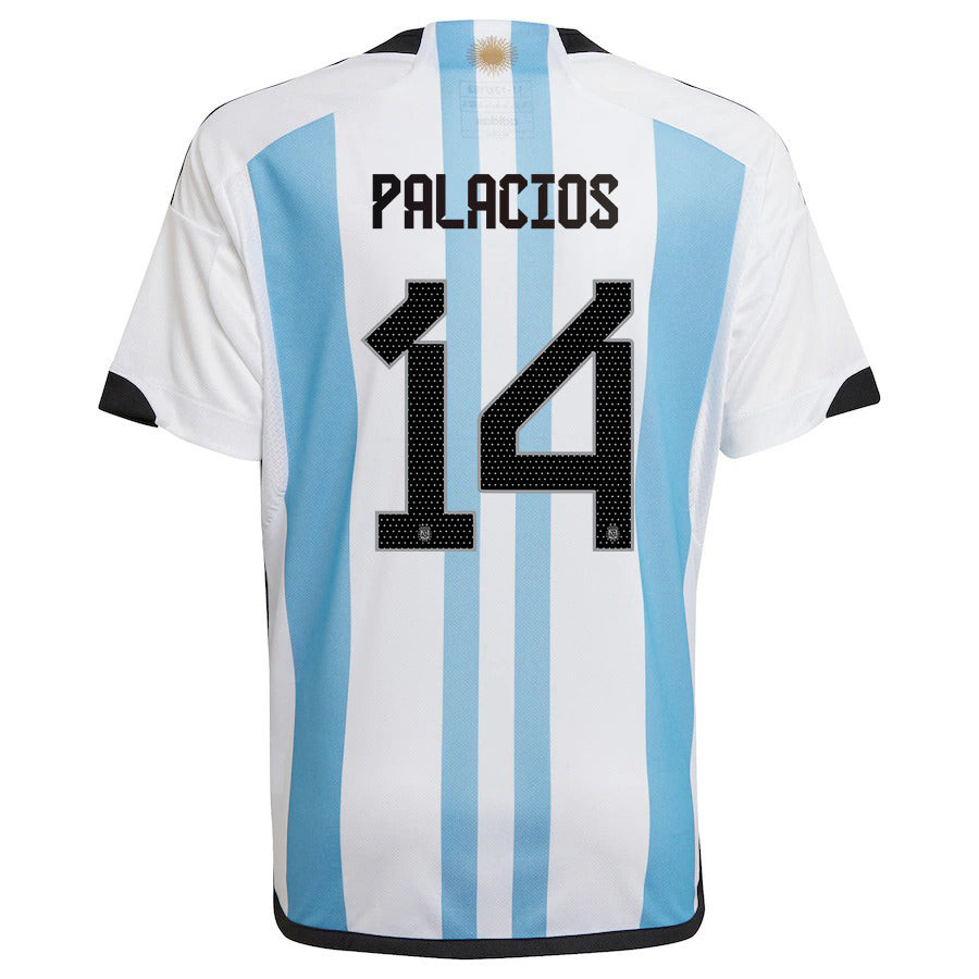 Argentina Champions Three Stars Exequiel Palacios 14 Home Soccer Jersey Argentina Champions Three Stars Exequiel Palacios 14 Home Soccer Jersey