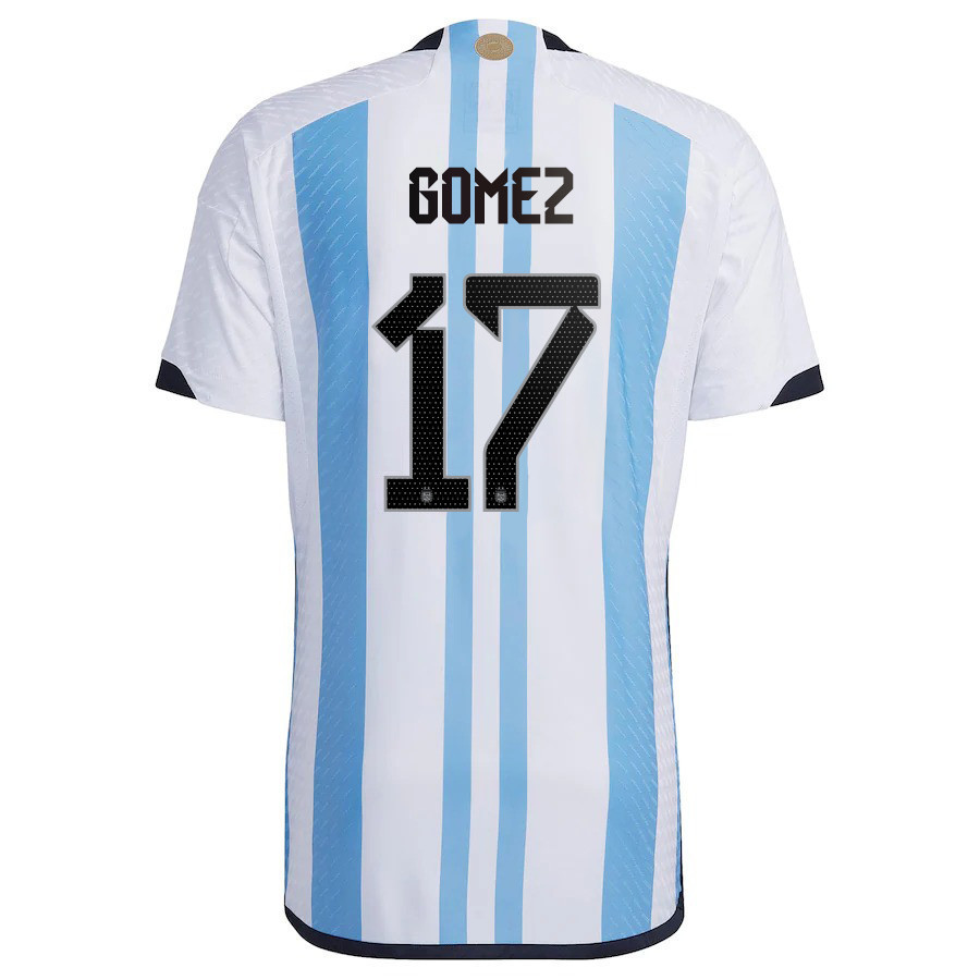 Argentina National Team 2022-23 Qatar World Cup Alejandro Gomez 17 White Home Men Soccer Jersey – New Argentina National Team 2022-23 Qatar World Cup Alejandro Gomez 17 White Home Men Soccer Jersey – New