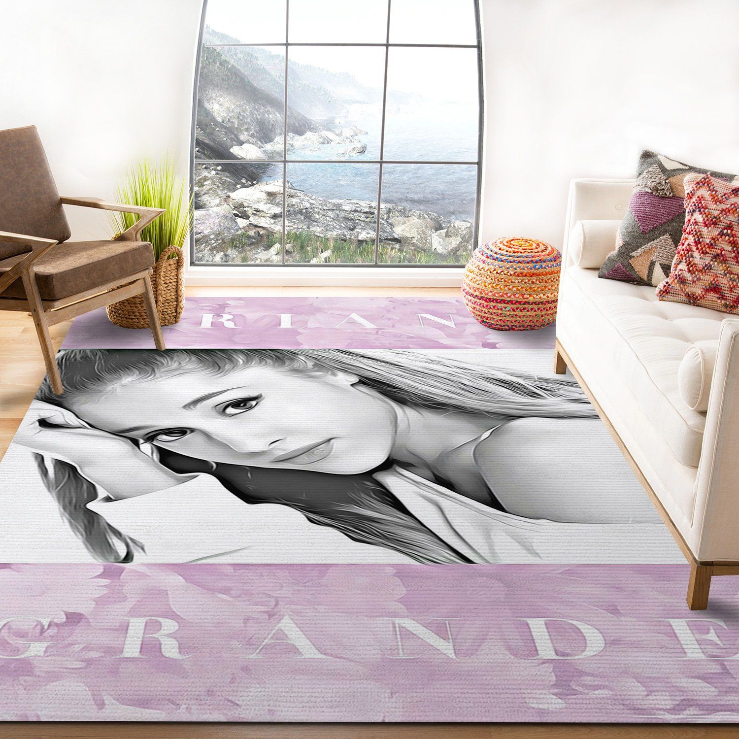Ariana Grande Floral Rectangle Rug – Custom Size And Printing