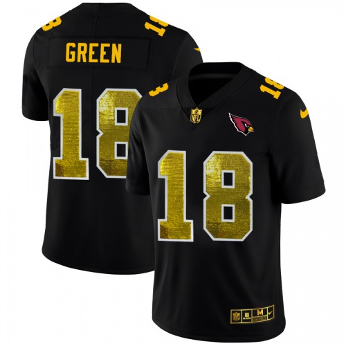 Arizona Arizona Cardinals #18 A.J. Green Men’s Black Golden Sequin Vapor NFL Jersey Men’s