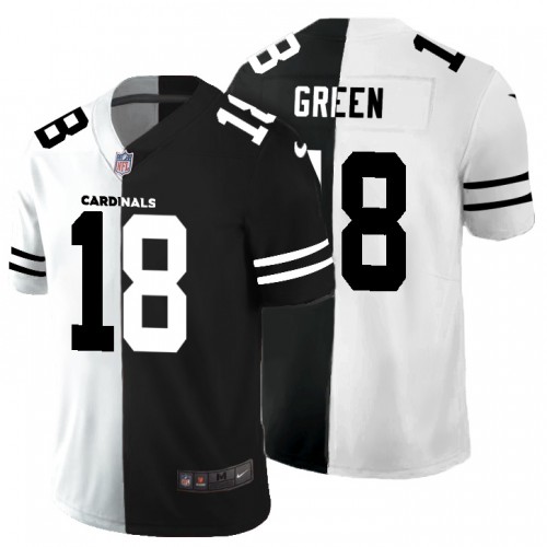 Arizona Arizona Cardinals #18 A.J. Green Men’s Black V White Peace Split Vapor Untouchable NFL Jersey Men’s