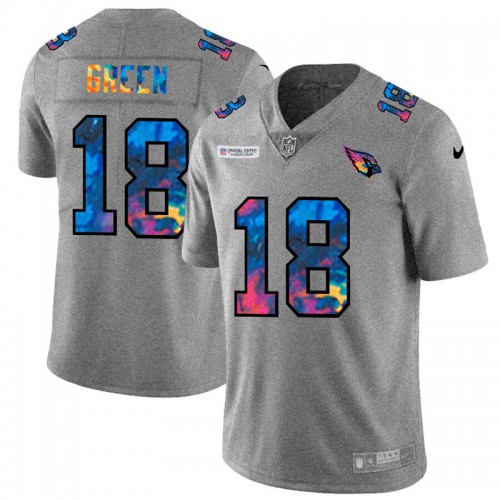 Arizona Arizona Cardinals #18 A.J. Green Men’s Multi-Color 2020 NFL Crucial Catch NFL Jersey Greyheather Men’s