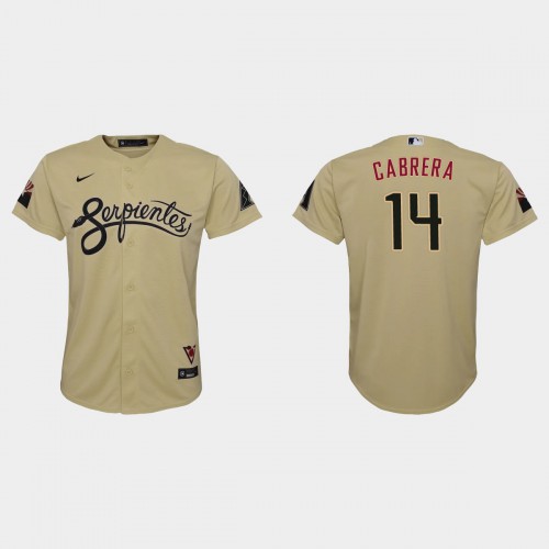 Arizona Arizona Diamondbacks #14 Asdrubal Cabrera Youth 2021 City Connect MLB Jersey Gold Youth