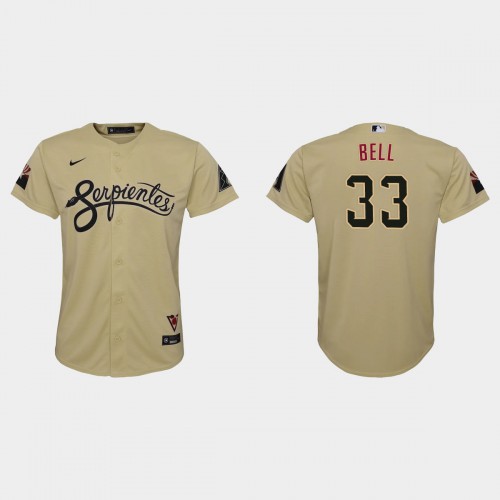 Arizona Arizona Diamondbacks #33 Jay Bell Youth 2021 City Connect MLB Jersey Gold Youth