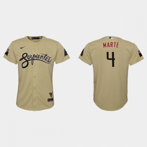 Arizona Arizona Diamondbacks #4 Ketel Marte Youth 2021 City Connect MLB Jersey Gold Youth
