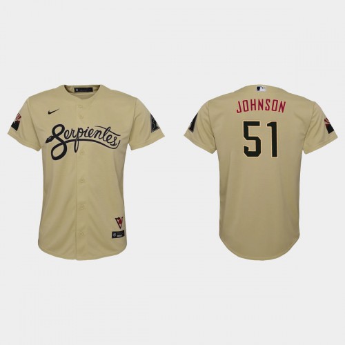 Arizona Arizona Diamondbacks #51 Randy Johnson Youth 2021 City Connect MLB Jersey Gold Youth