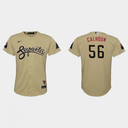 Arizona Arizona Diamondbacks #56 Kole Calhoun Youth 2021 City Connect MLB Jersey Gold Youth