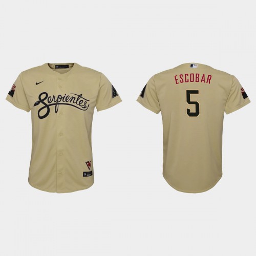 Arizona Arizona Diamondbacks #5 Eduardo Escobar Youth 2021 City Connect MLB Jersey Gold Youth