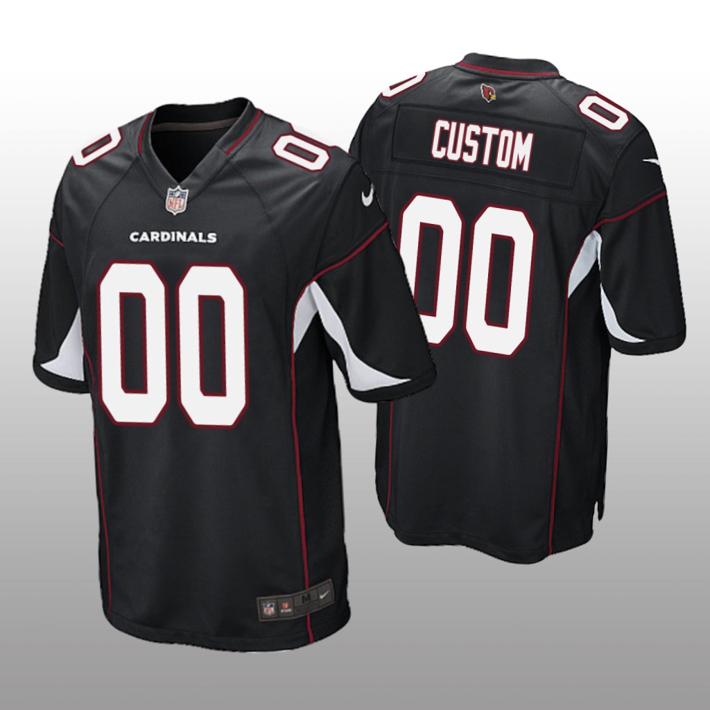 Arizona Cardinals #00 Black Men’s Custom Game Jersey