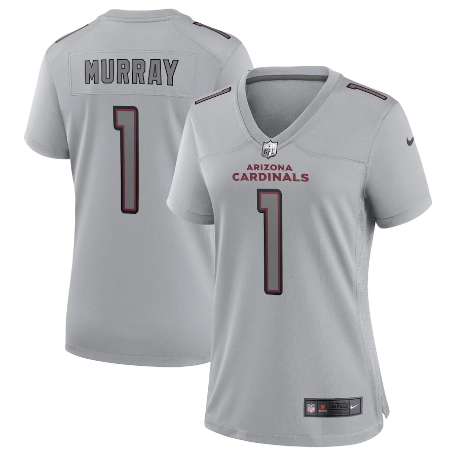 Arizona Cardinals #1 Kyler Murray Women’s Gray Atmosphere Fashion Game Jersey