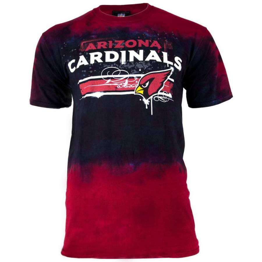 Arizona Cardinals – Horizontal Stencil Tie Dye Adult T-Shirt