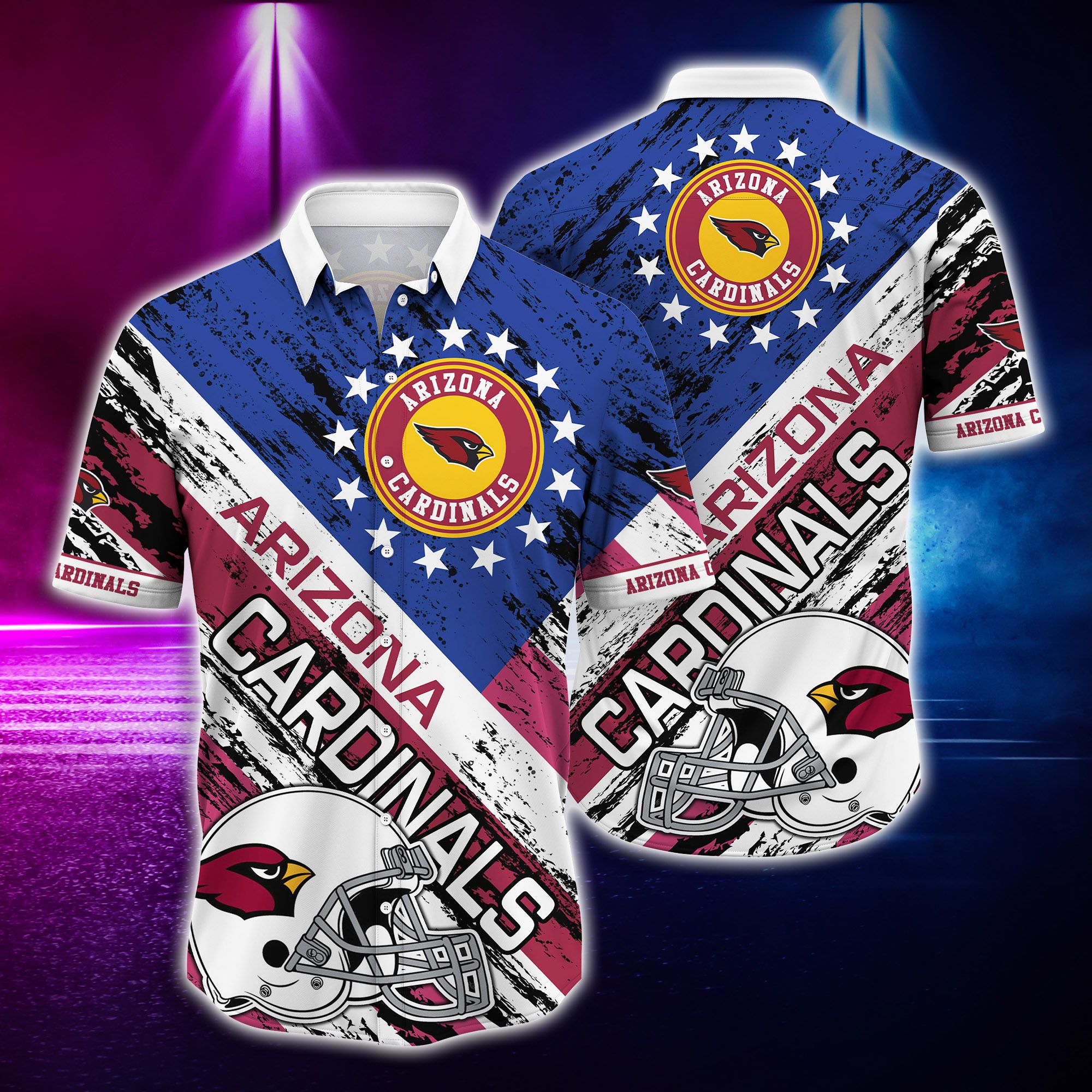 Arizona Cardinals and rugby helmet Hawaiian Shirt