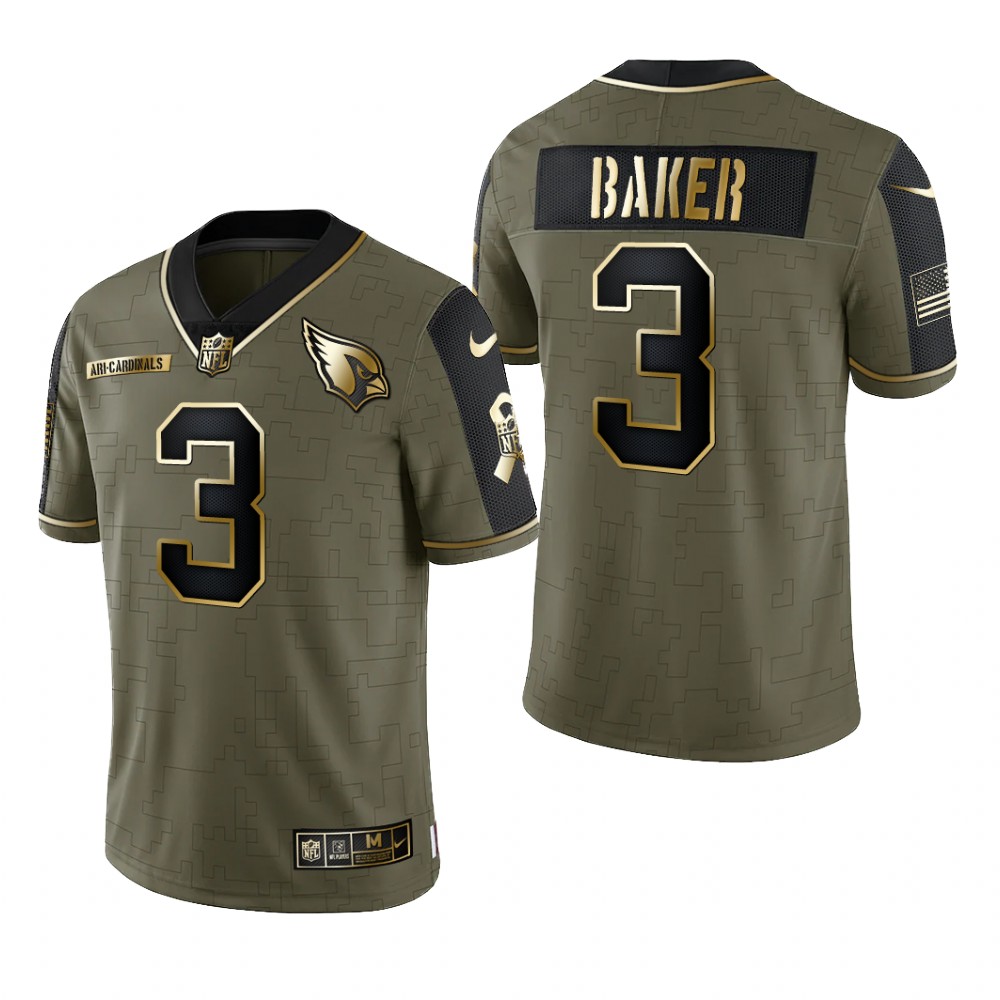 Arizona Cardinals Budda Baker Olive Gold Limited Jersey 2021 Salute To Service - Men's